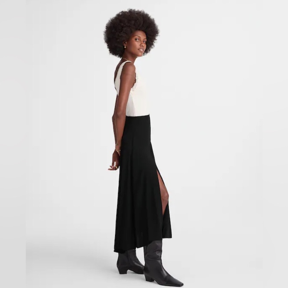 Madewell Circle Midi Skirt in Crêpe de Chine - Picture 3 of 11